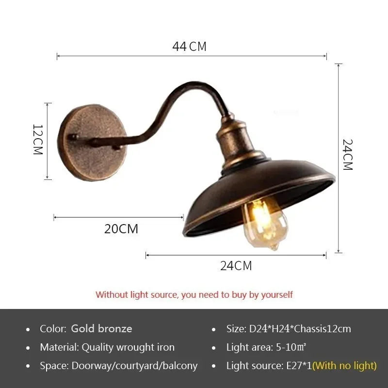 Vintage Waterdichte Wandlamp Outdoor Lamp Voor Balkon Deuropening Binnenplaats Gang Tuin Industriële E27 Sconces Verlichting Armatuur