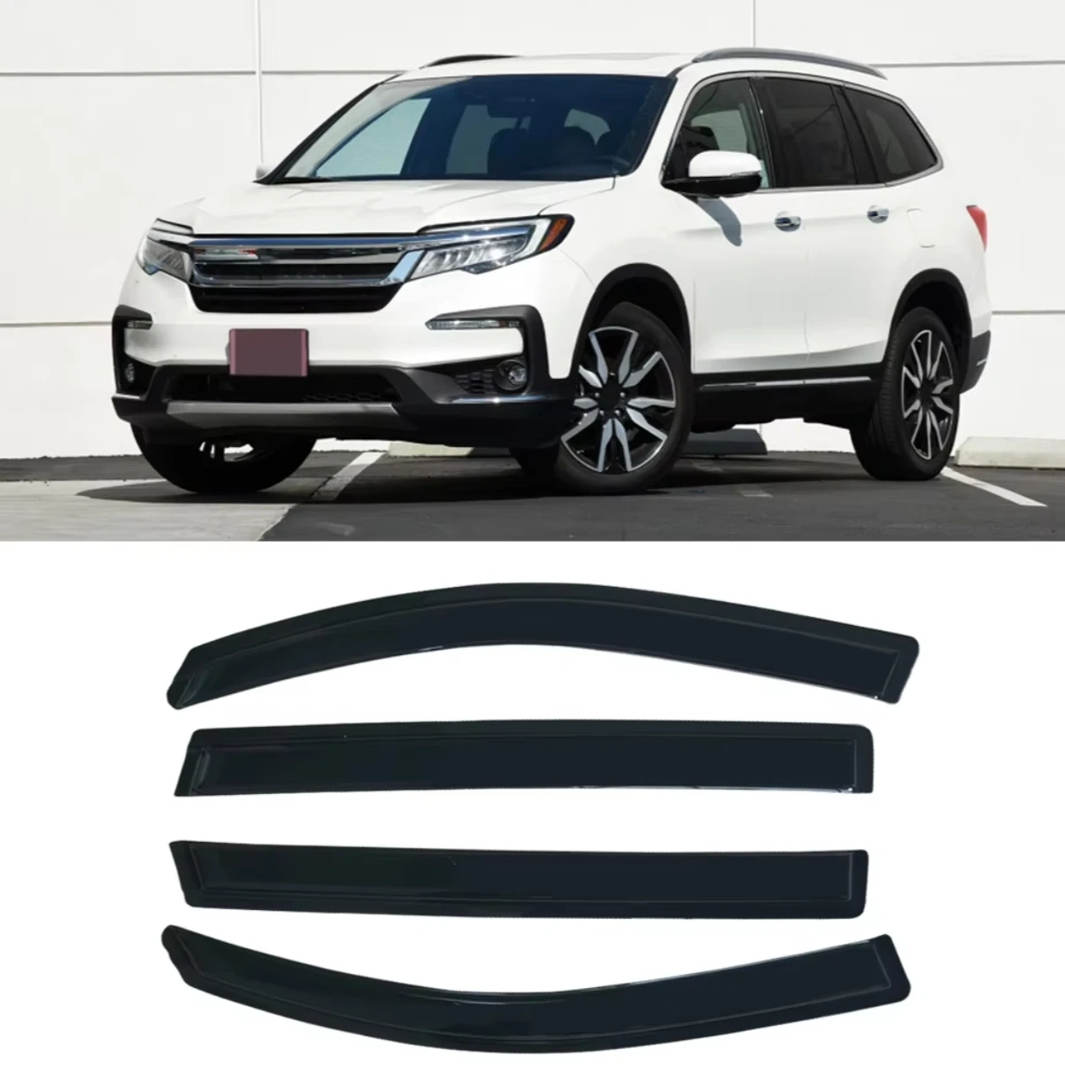 

Window Visor for HONDA PILOT 2016 2017 2018 2019 2020 2021 2022 Wind Deflectors Rain Guards Door Visor Vent Shades Ventvisor