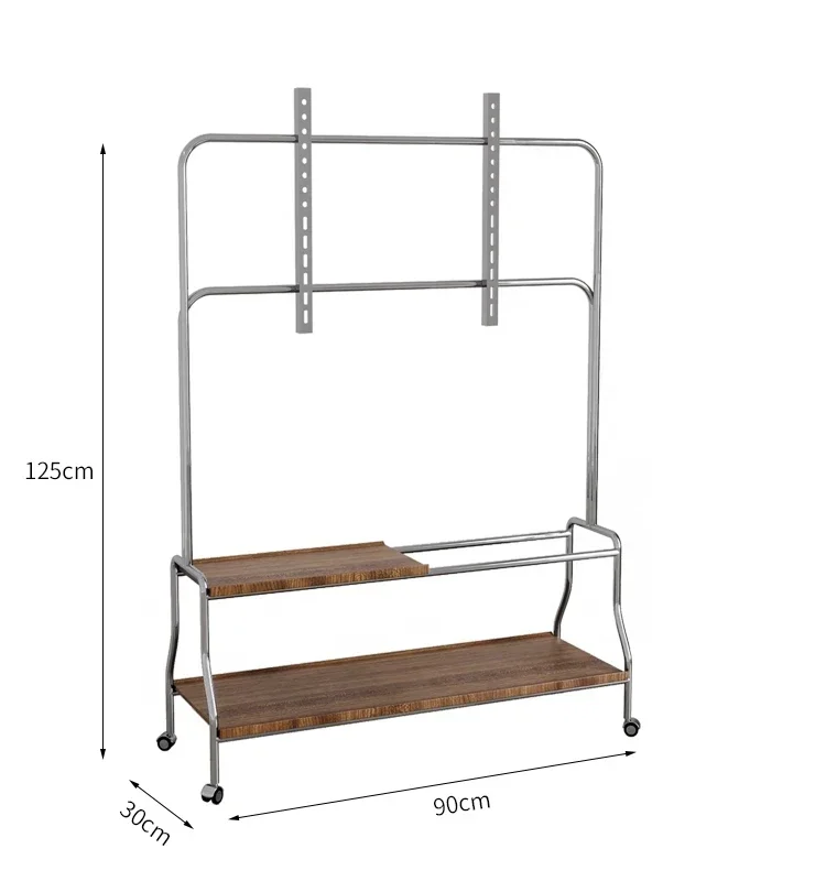 TV stand Movable all-in-one machine Floor-to-ceiling retro monitor hanger Cart with wheels TV stand