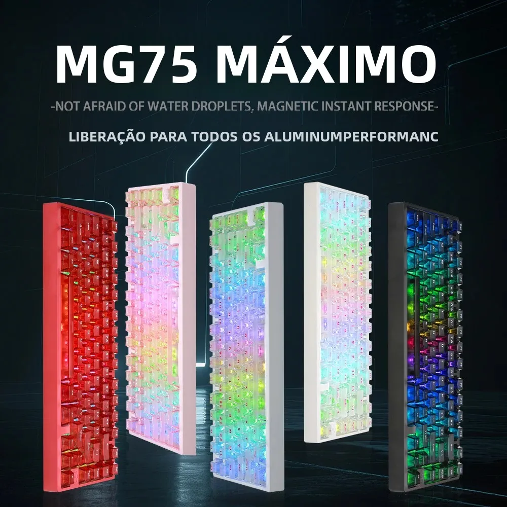 Irok mg75 pro max 8k interruptor magnético teclado para jogos 0.005mm rt gatilho rápido teclado mecânico troca quente/socd/à prova de água