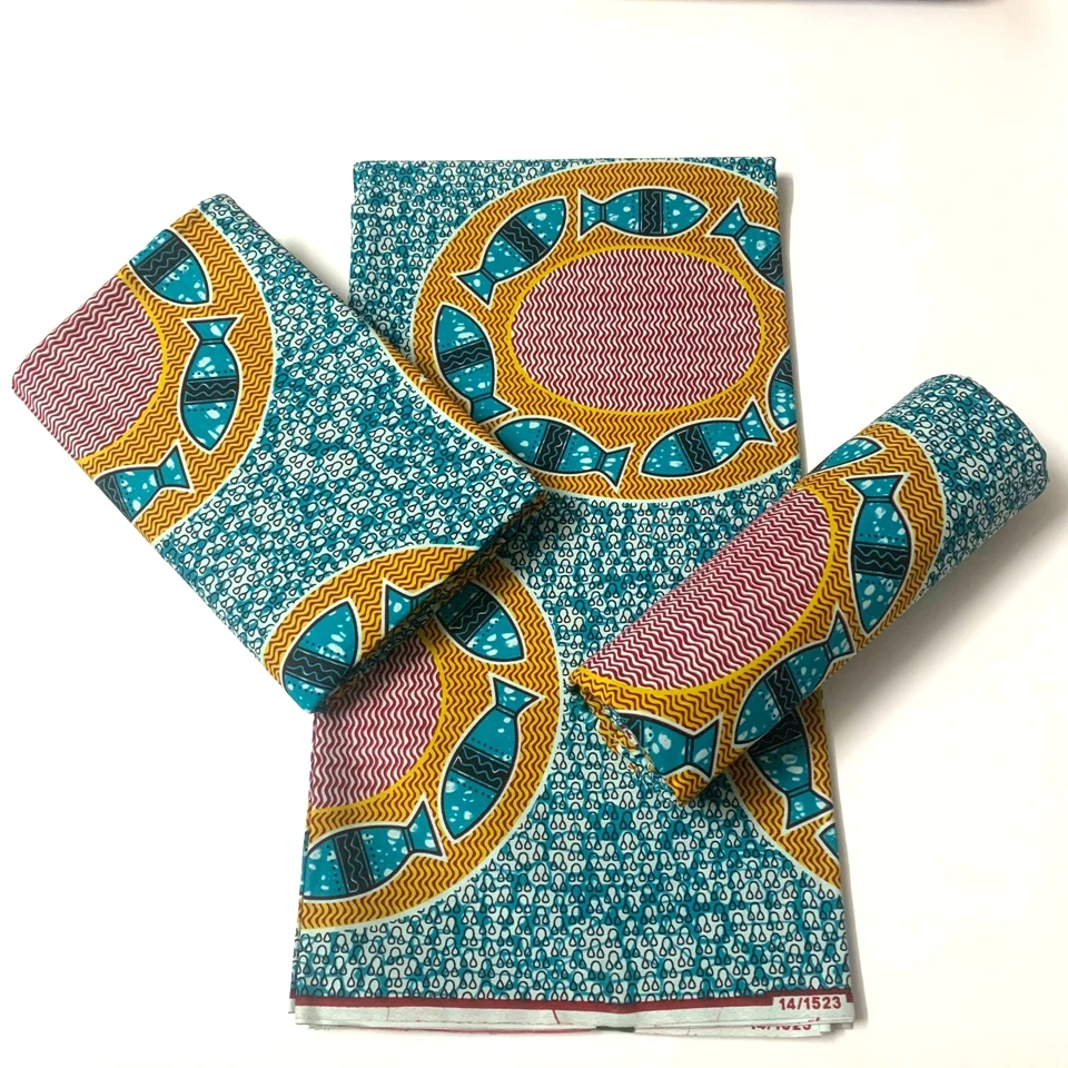 

Новинка 2024, модная ткань с Африканским восковым принтом, 100% хлопок, женское платье, настоящая ткань с восковым принтом Анкары, Гана