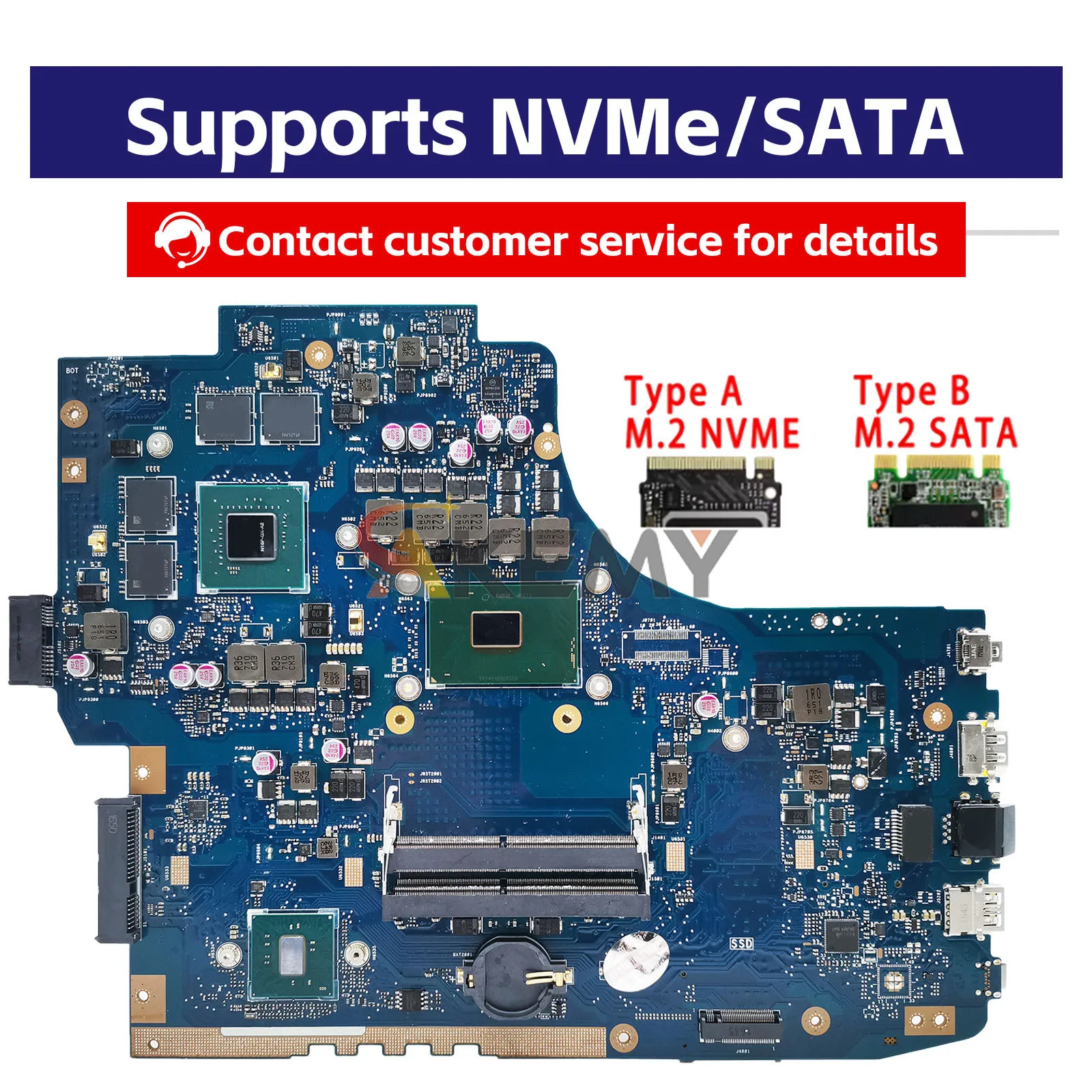 GL752VW Laptop Motherboard For ASUS ROG Strix GL752VL ZX70VW GL752V W/ I5-6300H I7-6700H Mainboard GTX960M V2G/V4G 100% tests OK