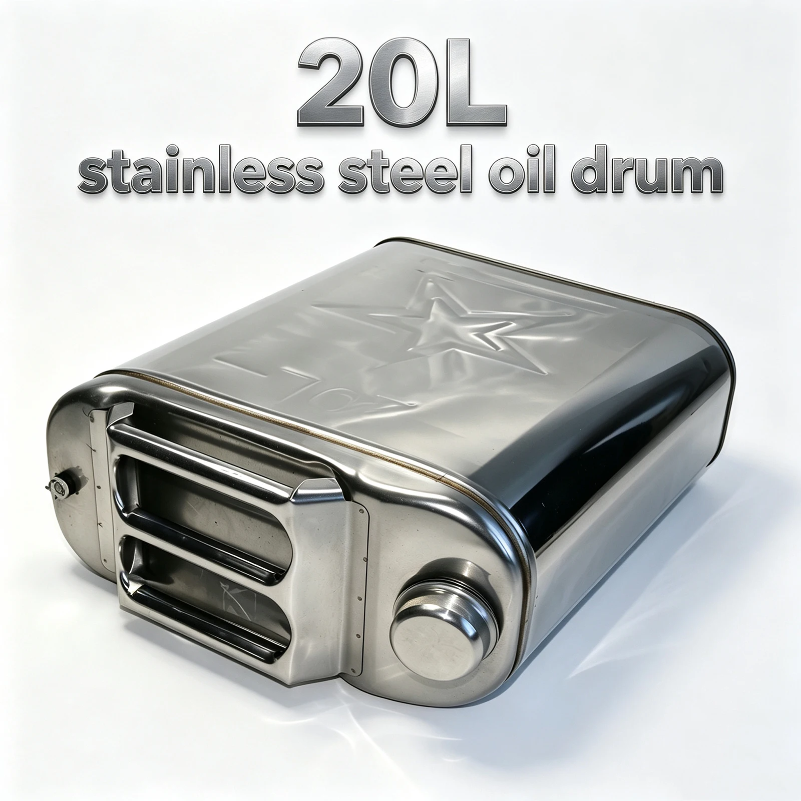 20L 201 Stainless Steel Jerry Can, Portable Fuel Storage Can Metal Petrol Diesel Oil Container Car Motorcycle Off-Road Vehicle