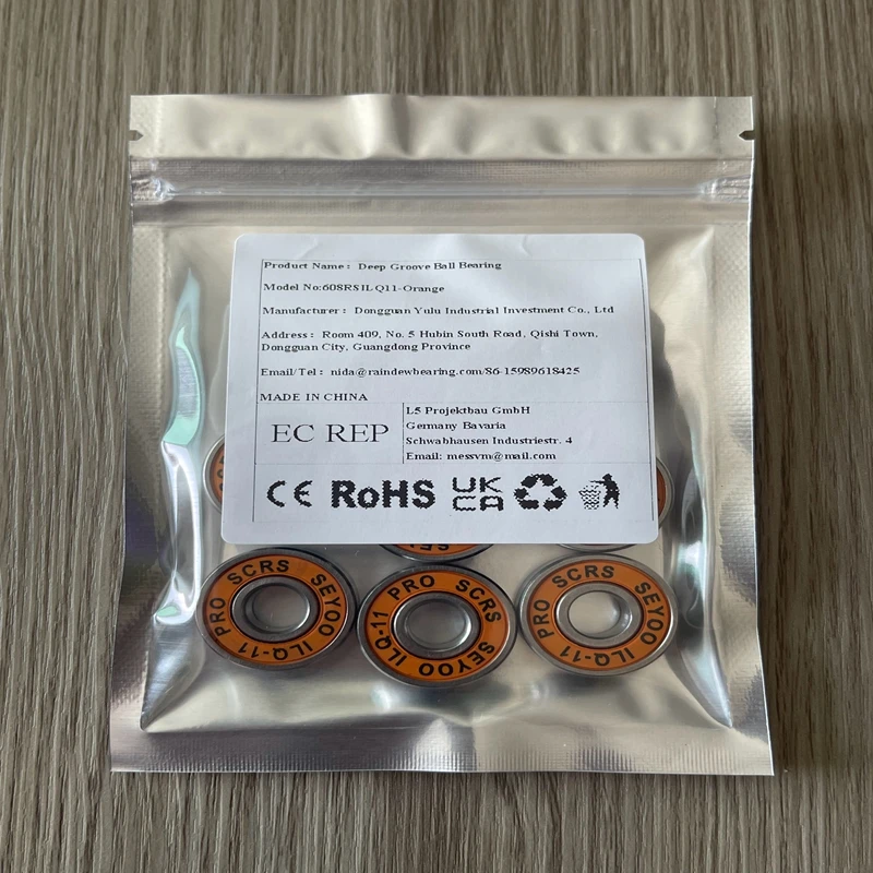 8Pcs Bearing ILQ-11 High-Speed Bearing 8x22x7mm for Skateboard Longboard Inline Roller Skates and Ice Skates