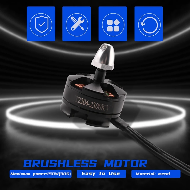 4Pcs MT2204 2204 2300KV Brushless Motor CW / CCW For Mini 200 210 230 250MM Quadcopter FPV