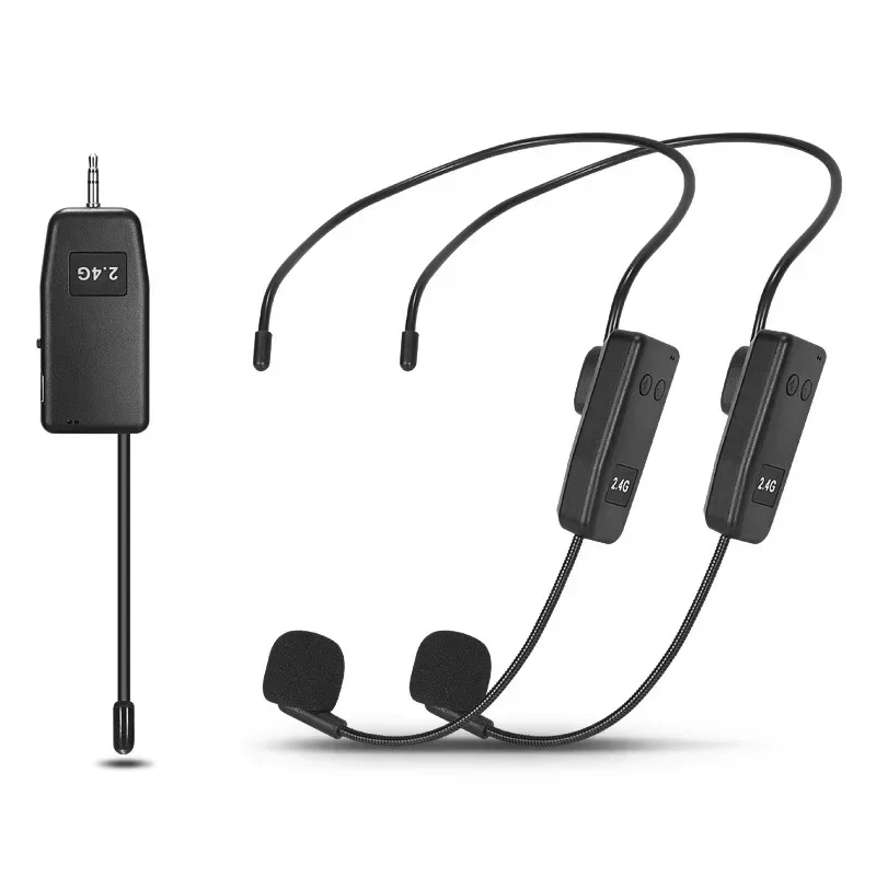 Universal Wireless Head Mounted Microphone Teaching Shouting Ear Hanging Mic For Megaphone Sound Amplifier 3.5mm and 6.5mm Plugs