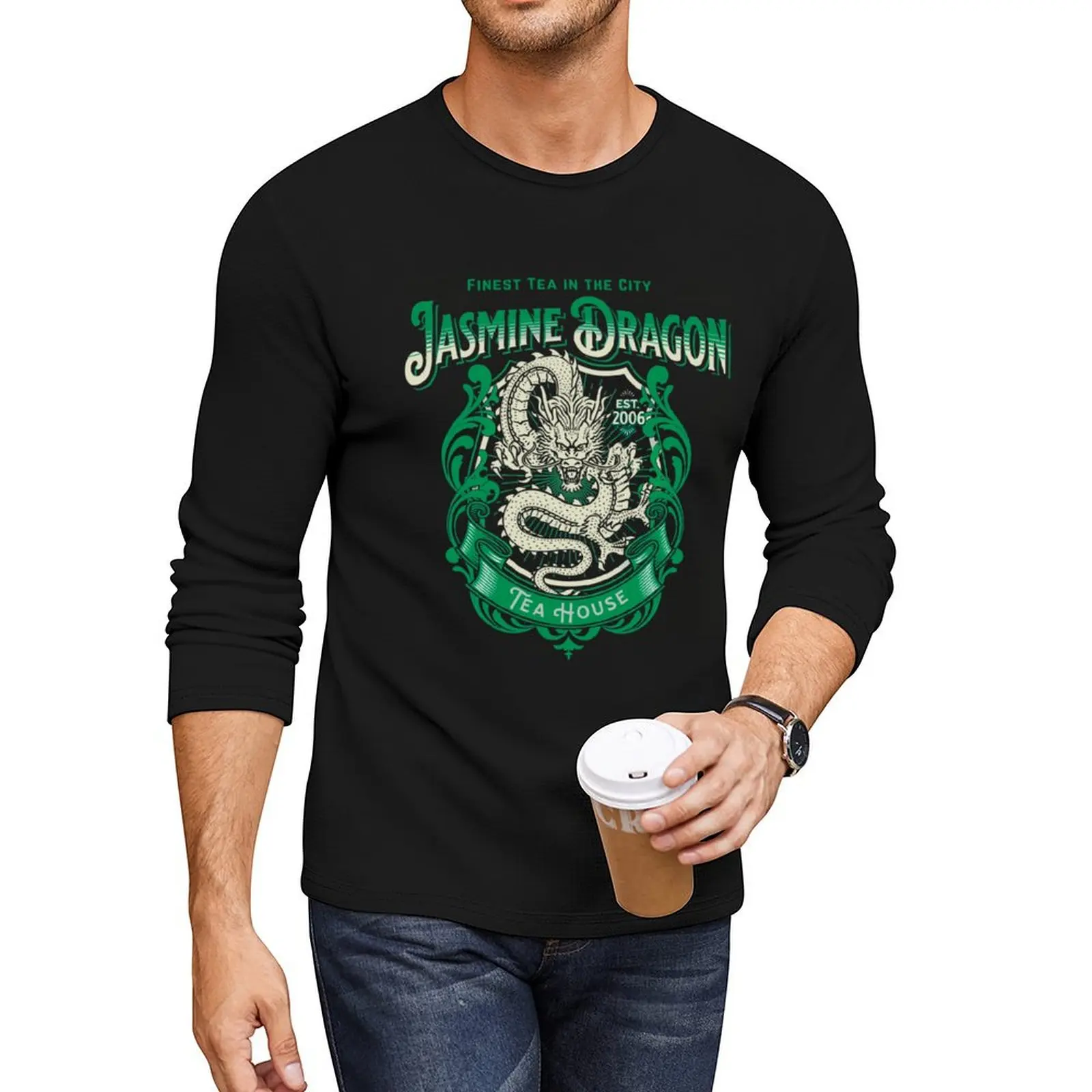 Jasmine Dragon Tea House Long T-Shirt custom t shirts new edition t shirt boys animal print shirt mens clothing