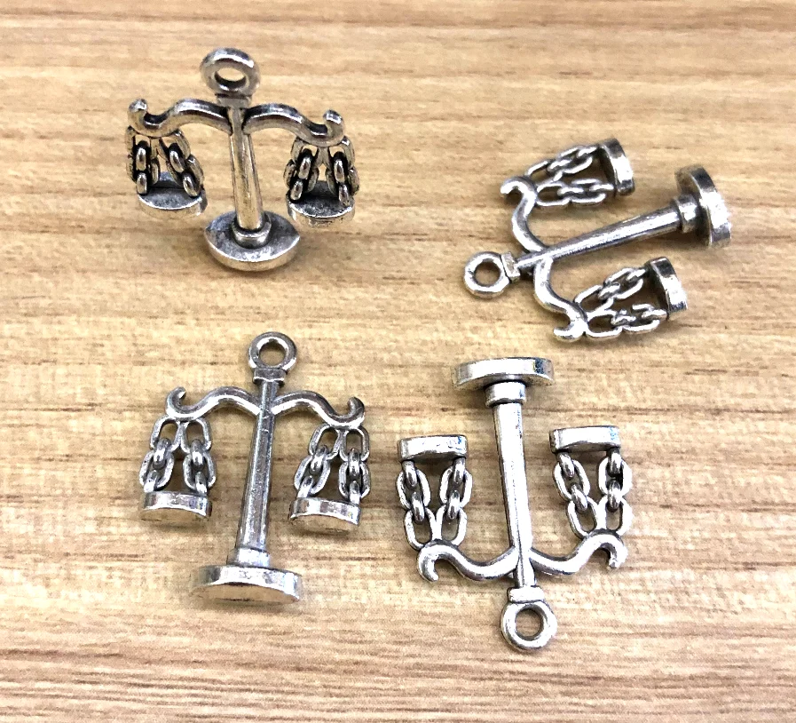 20pcs   22*17mm Alloy metal accessories 2sided scales justice design charms for handmade     HWEF0093