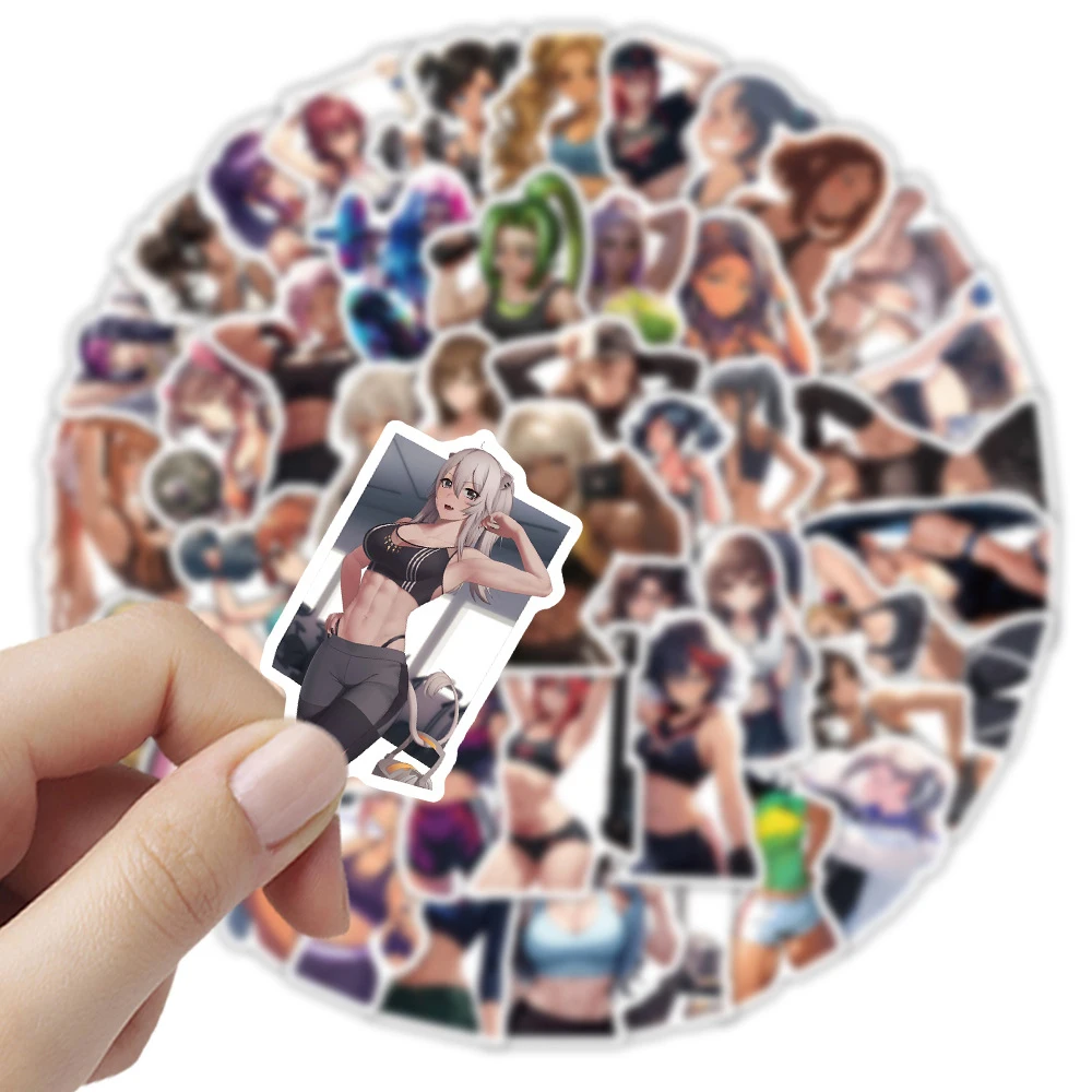 10/30/54 Stück coole Anime Sport Mädchen Aufkleber Sexy Graffiti Aufkleber für Laptop Fahrrad Wasserflasche Fitness wasserdichte Aufkleber Pack