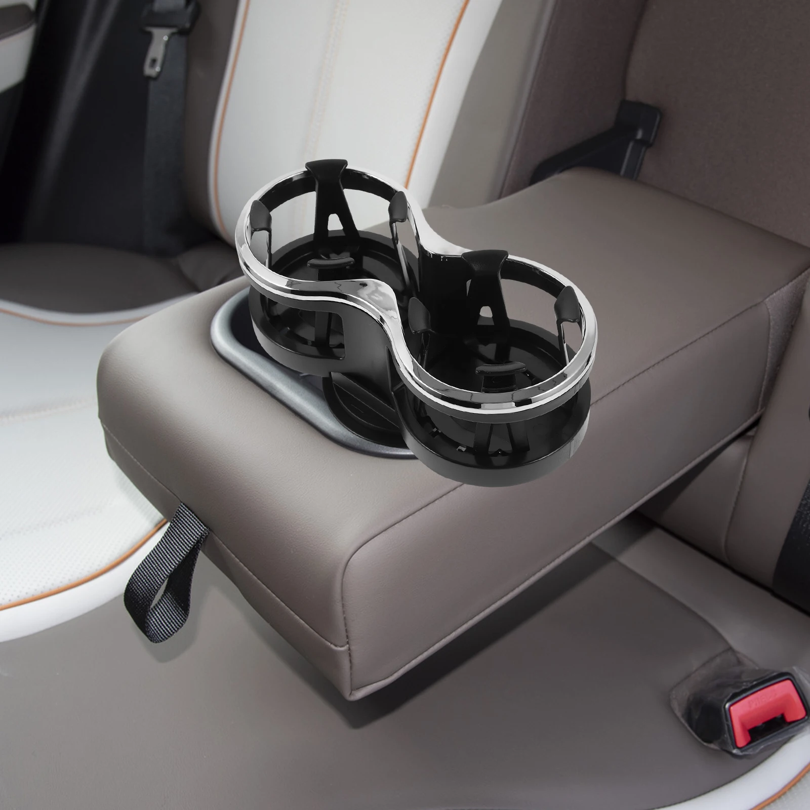 

Dual Cup Holder for Car 7cm Diameter Beverage Stand ABS Material Non Spill Drink Mount Universal Fit Trucks SUVs