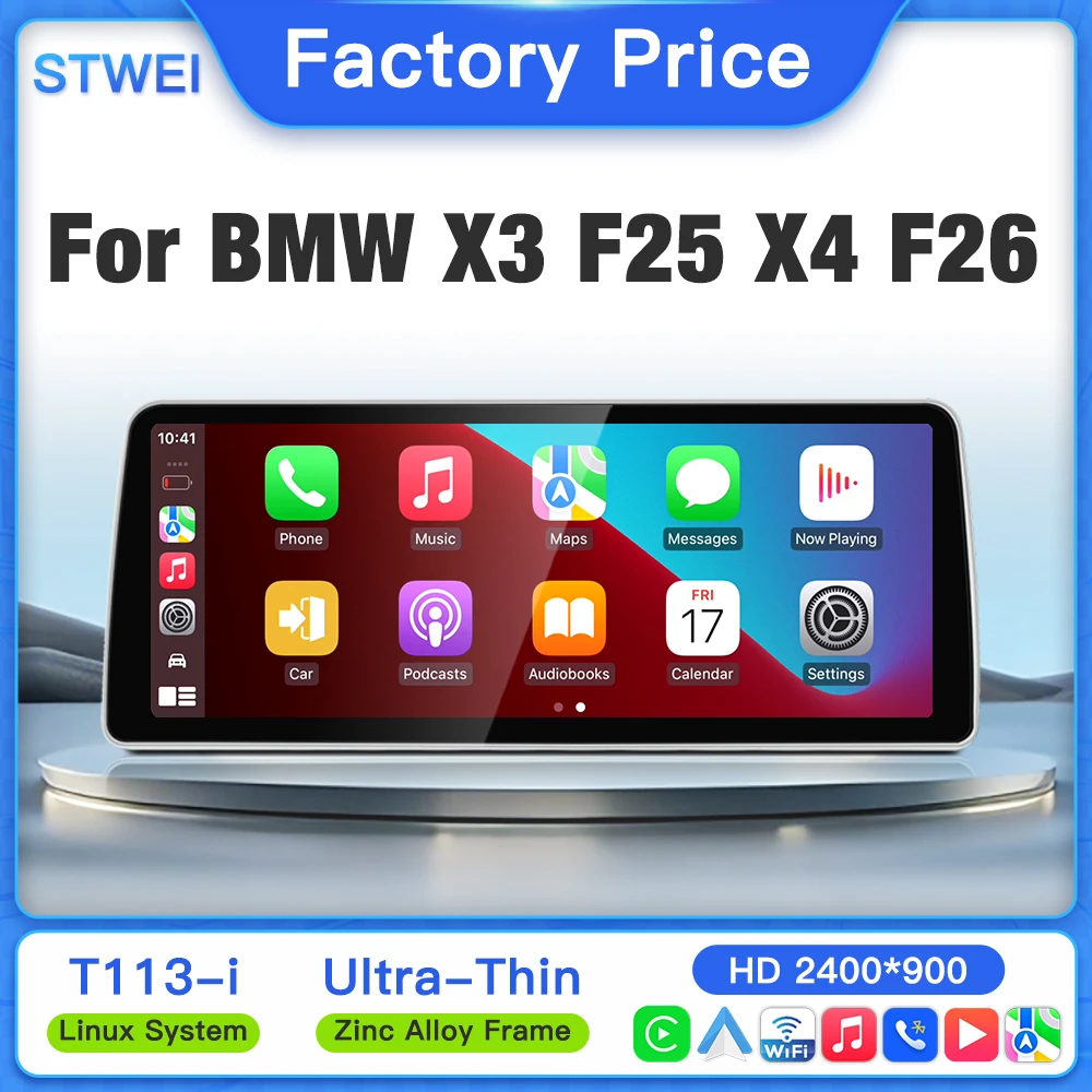 Ultra‑Thin Linux Touch Screen Car Multimedia 10.25 12.3 12.8Inch For BMW X3 F25 X4 F26 CIC Wireless CarPlay Android Auto
