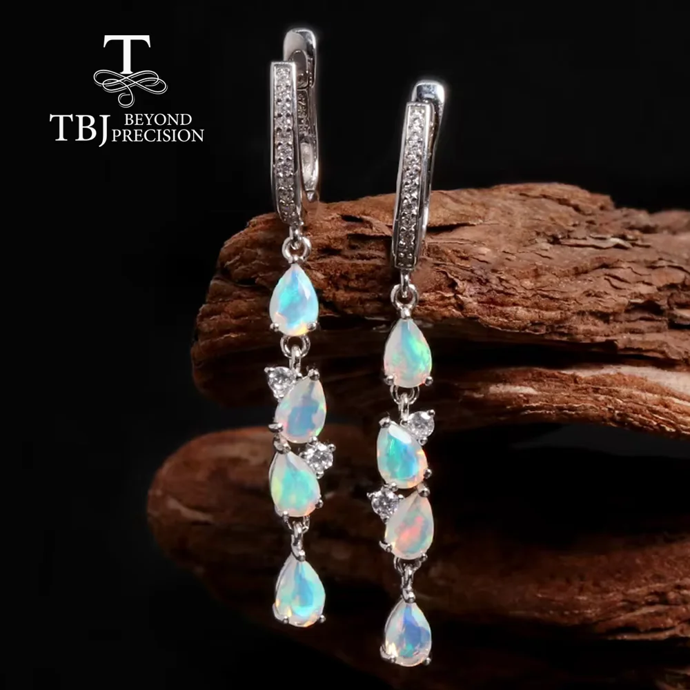 Natural Opal Earrings 925 Sterling Silver Colorful October Birthstone natural gemstonefor Women  Birthday & Holiday Gift Ideas