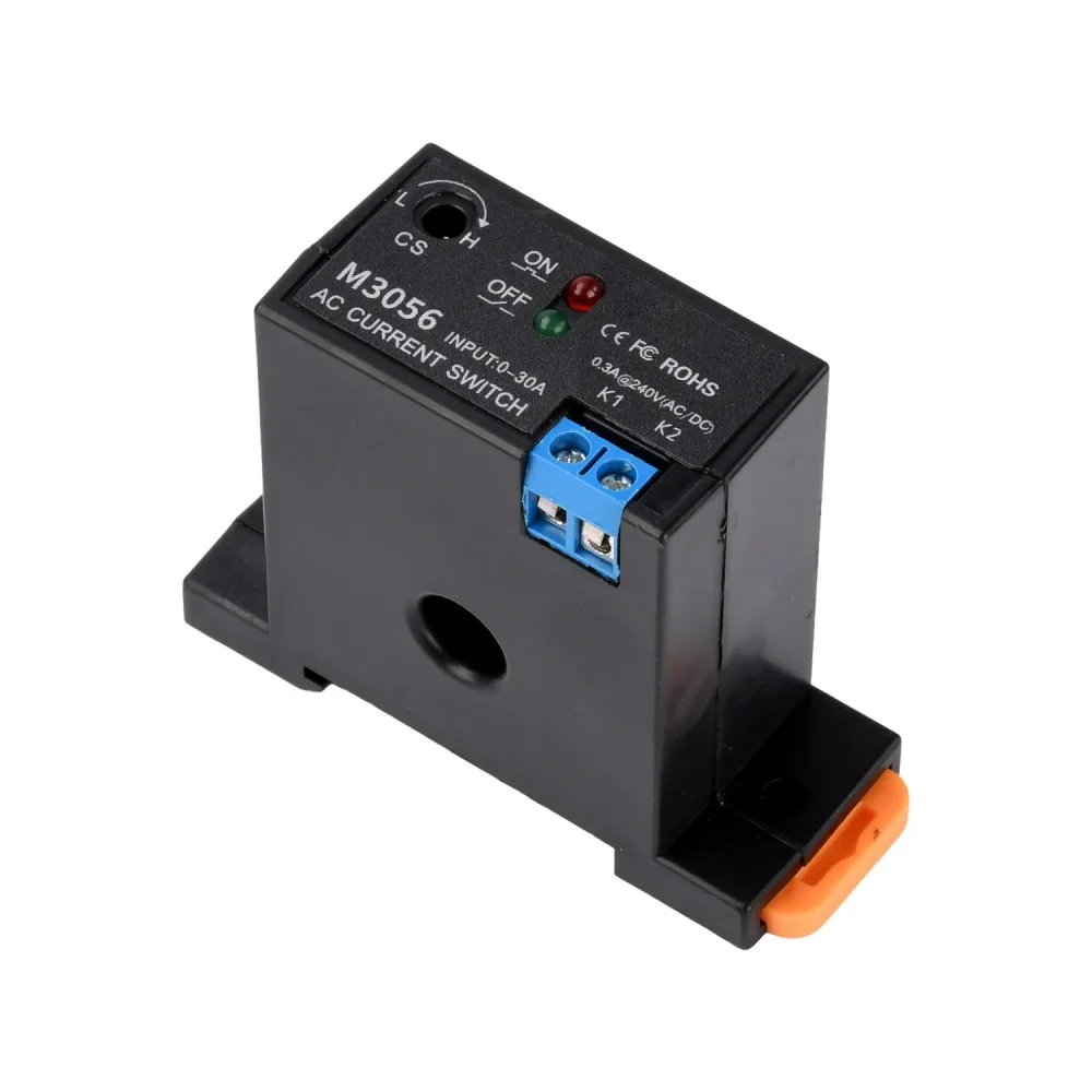 AC Current Sensing Switch M3060 M3066 0.2-50A Adjustable Current Transformer NO NC Relay Sensor for PLC Machinery Pipe Equipment