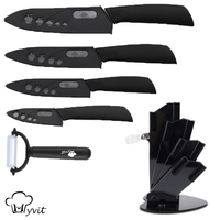 Ceramic Knives Accessories set for Kitchen with Holder & Peeler 3\