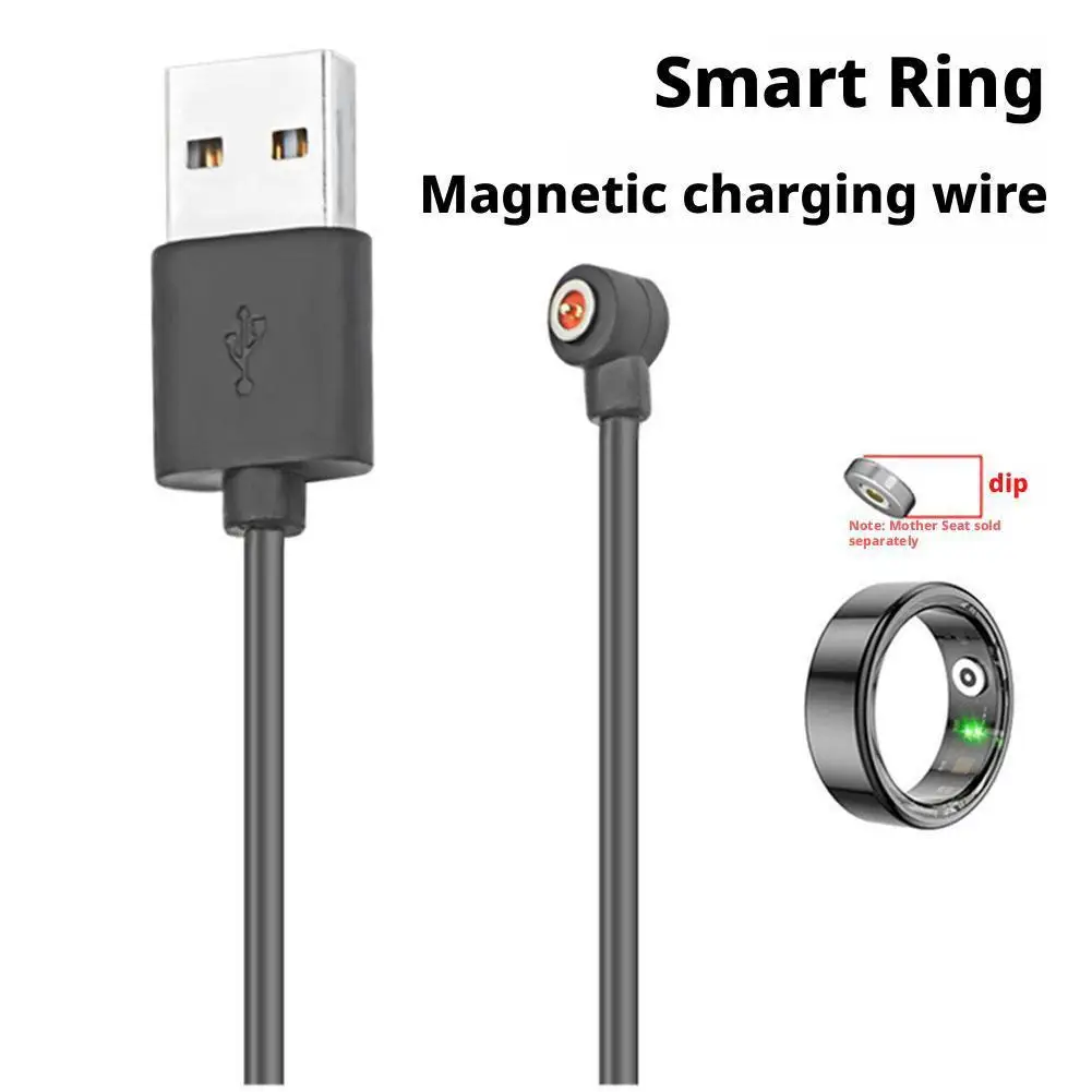 Cabo de carregamento para anel inteligente, cabo de carregamento USB com conector magnético de 4mm, adaptador de energia de 30cm.