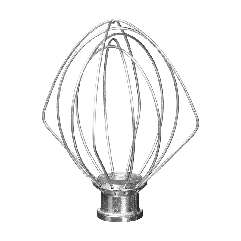 K45WW Stainless Steel 6-Wire Whisk Attachment for KitchenAid 4.5-5-Quart Bowl Stand Mixer, Stainless Steel Whisk Replacement for
