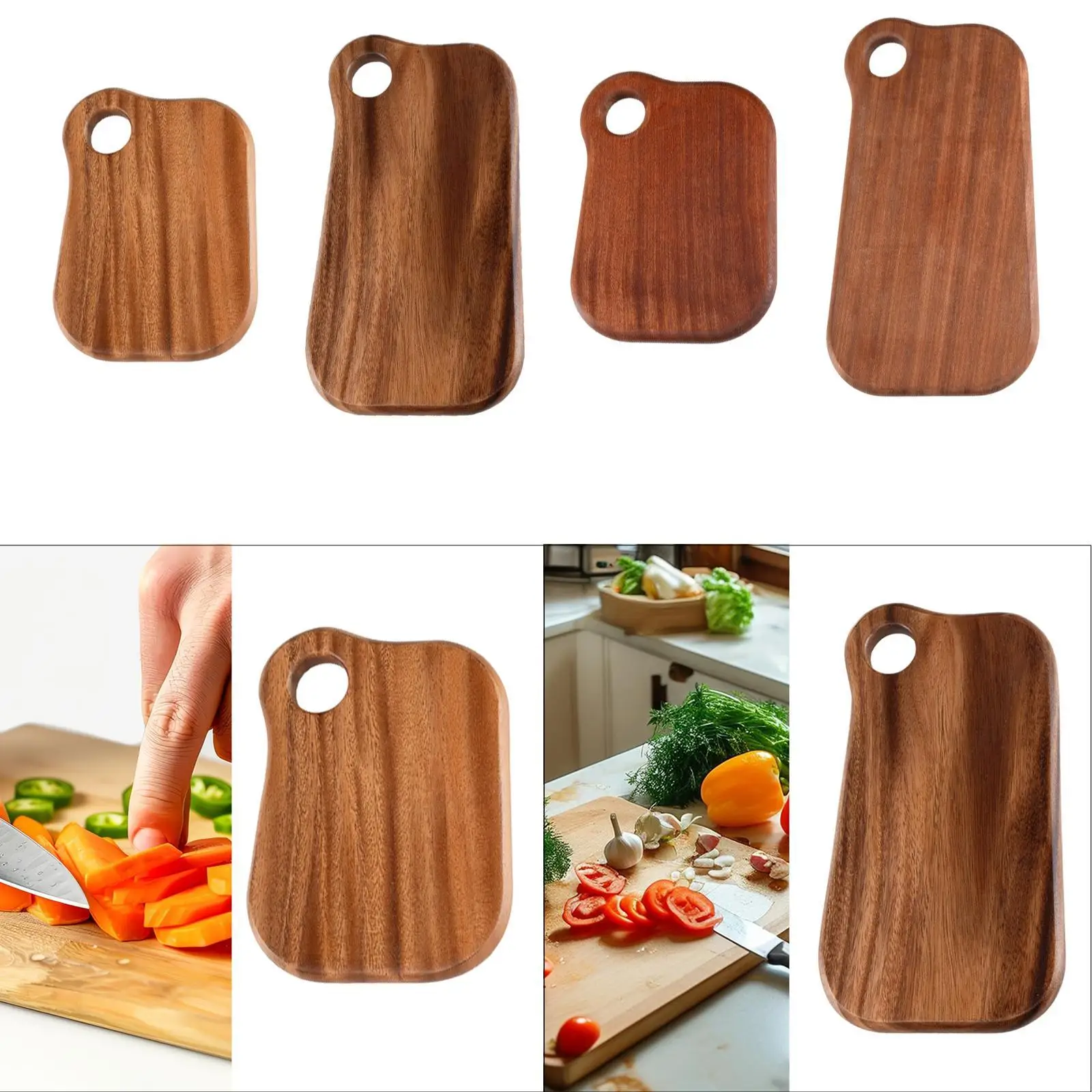 Walnut Wood Chopping Board Reversible Small Cutting Board Kitchen Wooden Serving Tray for Home Dining