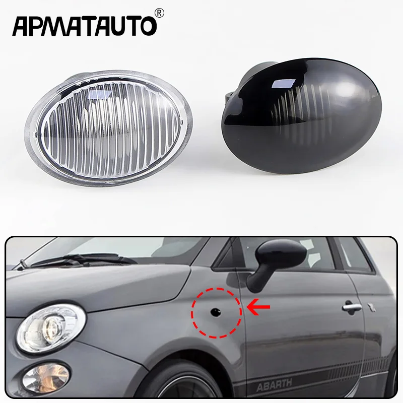 2Pcs For Fiat 500 For Maserati For Ford KA II 09-16 Lancia Lybra Ypsilon Alfa 4C Side Marker Light Cover Housing Shell No bulbs