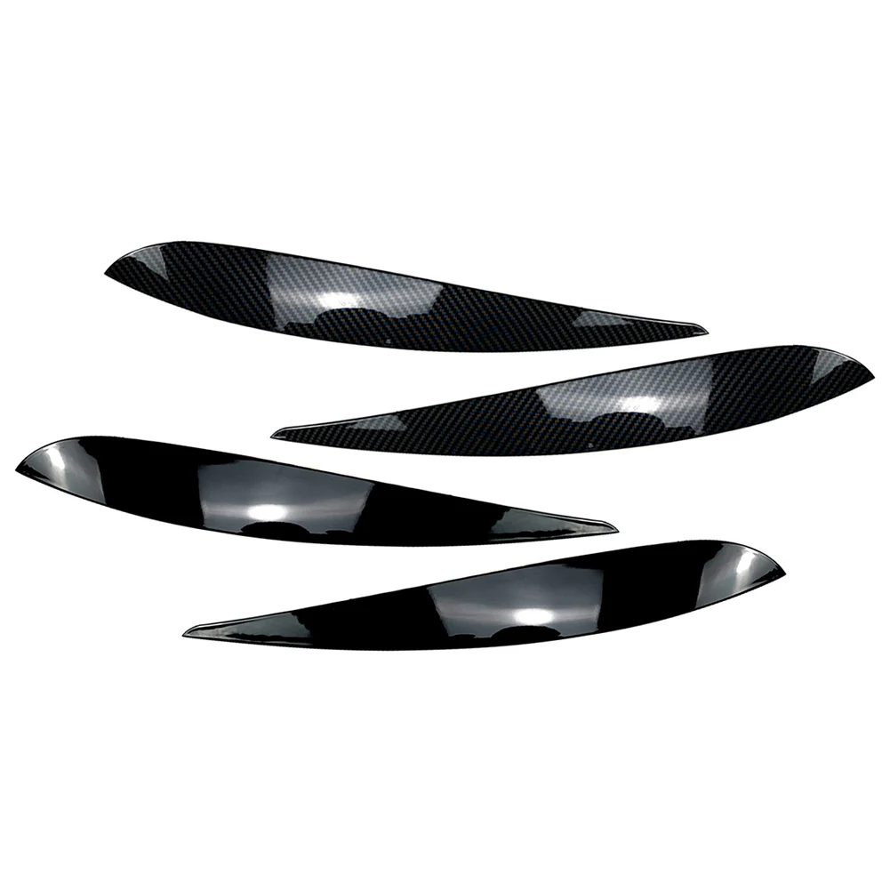 2x Car Headlight Lamp Eyebrow Eyelid Molding Trim Lid Cover Decorative For VW Polo 9N 2005-2009