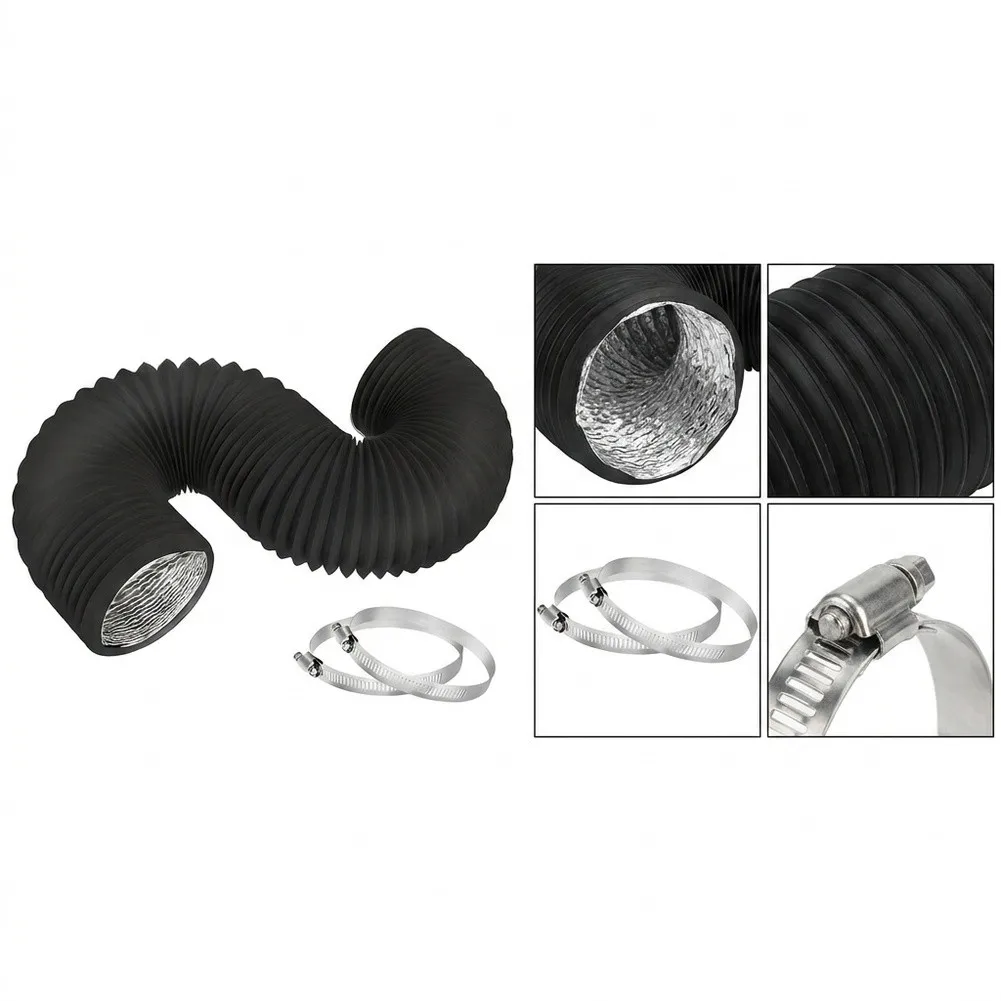 4-Inch Aluminum Foil Duct with Smooth PET Interior Lining to Reduce Airflow Resistance and Improve Ventilation Efficiency