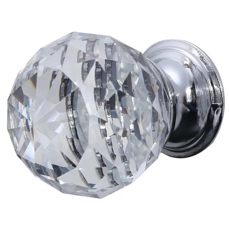 30mm Round Diamond Crystal Glass Knobs Cupboard Pulls Colorful Drawer Knobs Cabinet Handles Furniture Handle