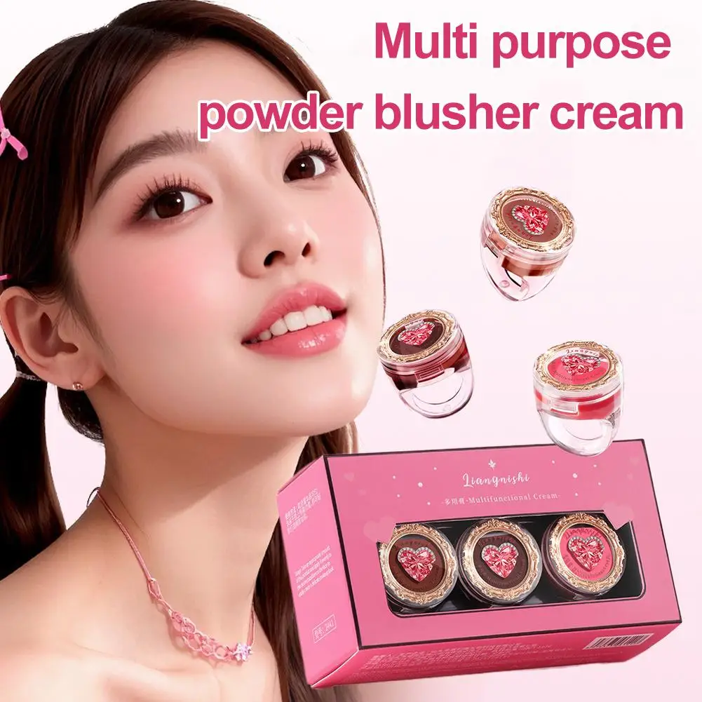 Blusher Crème Vorm Matte Natuurlijke Verhelderende Multifunctionele Schaduw Blusher Oogpoeder Lipgloss Draagbare Cosmetica Make Up X4C9