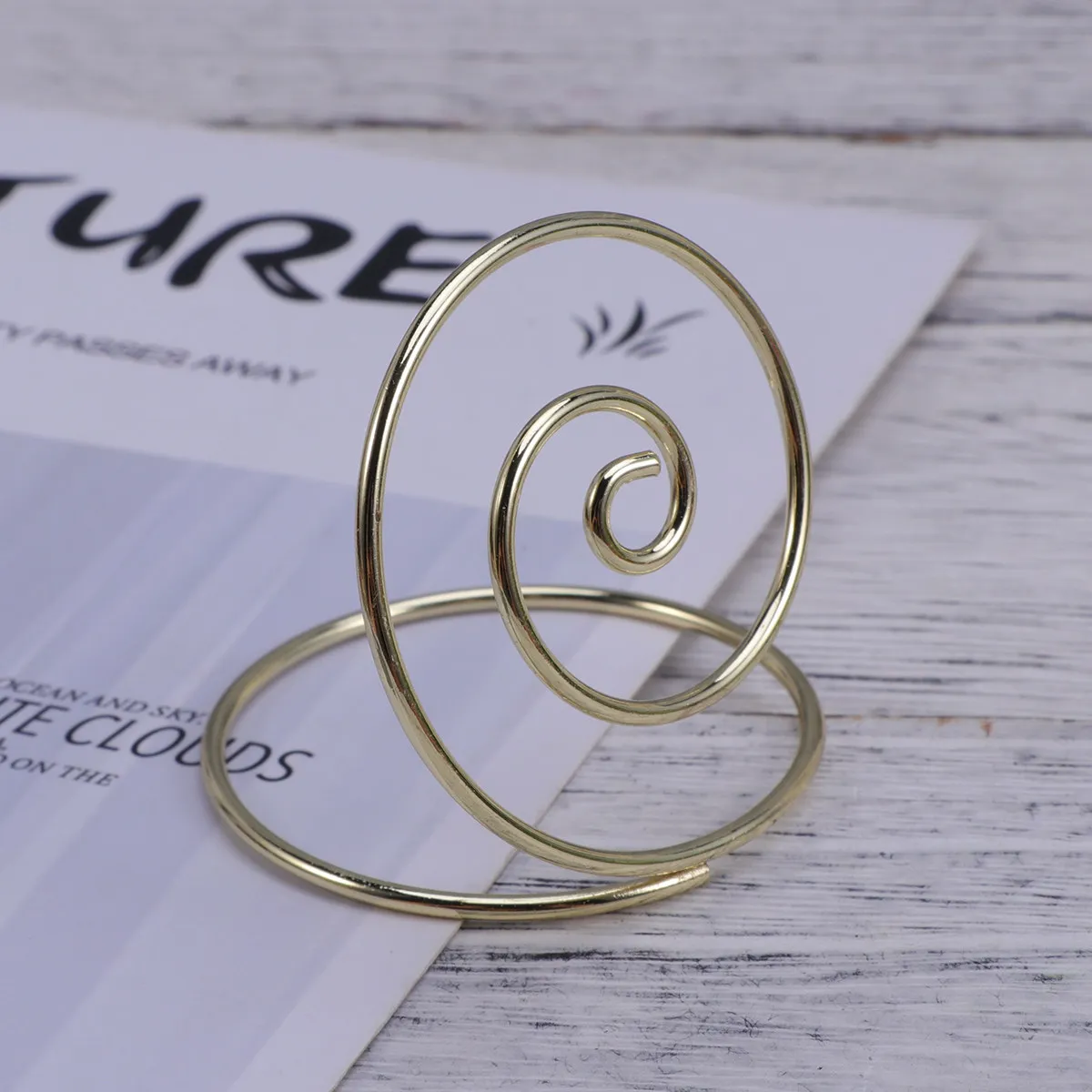 

12Pcs Round Metal Note Clip Photo Holder Memo Stand Desktop Organizer for Wedding Seat Cards Party Supplies Office Home