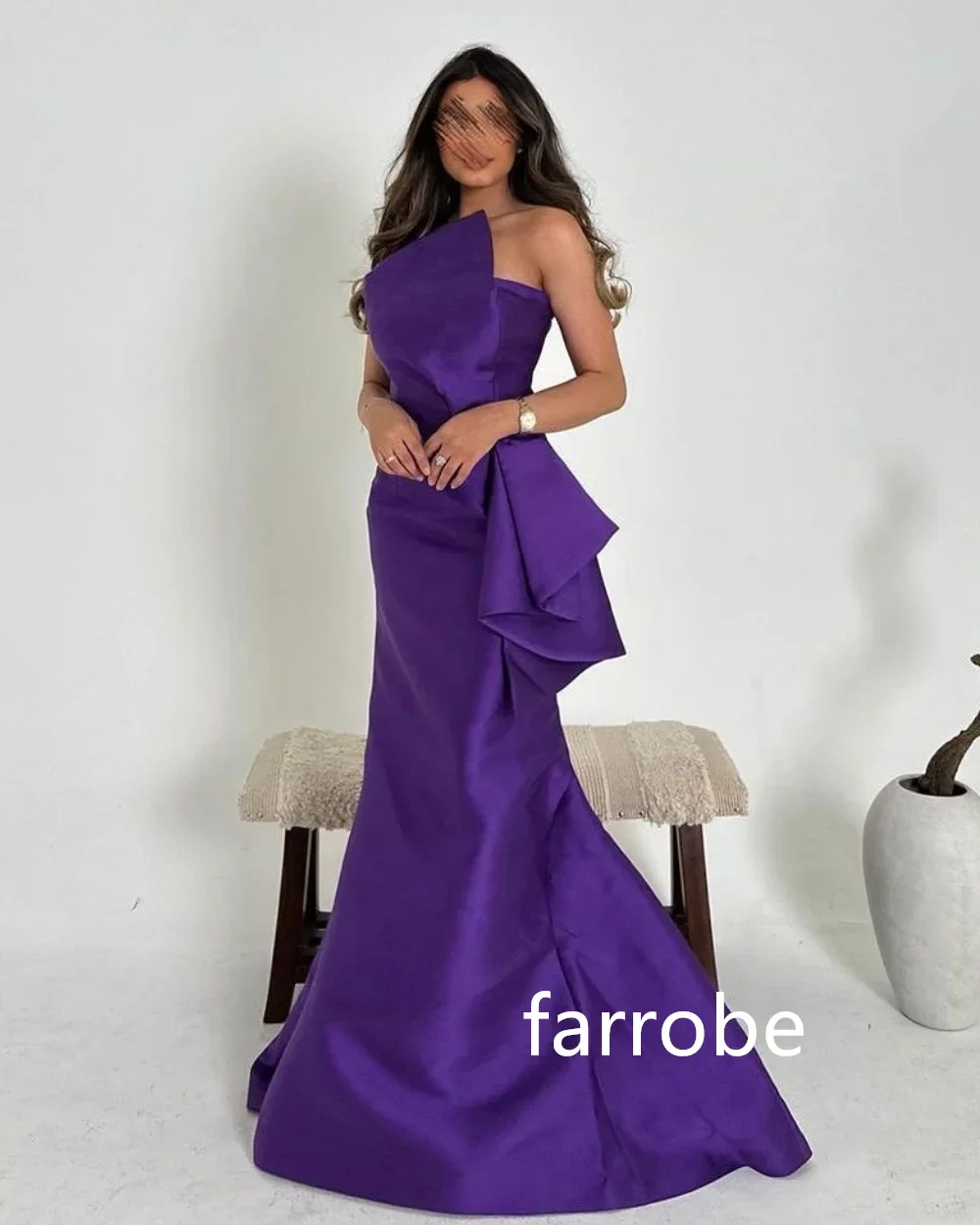 Customized Casual Jersey Pleat Mermaid Strapless Long Dresses Prom Dresses Classic Exquisite Modern Style Pastrol Unisex Chinese