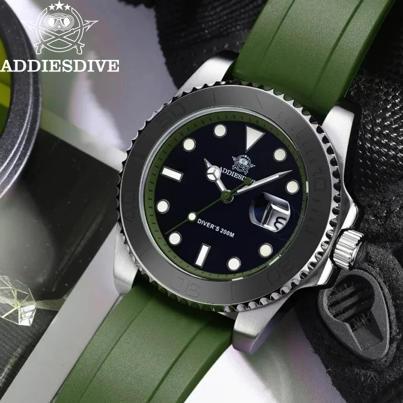 

ADDIESDIVE New Men Watch Luxury Diver Quartz Watch Waterproof 200m Diving Stainless Steel Bezel 41mm BGW9 Luminous Wristwatch
