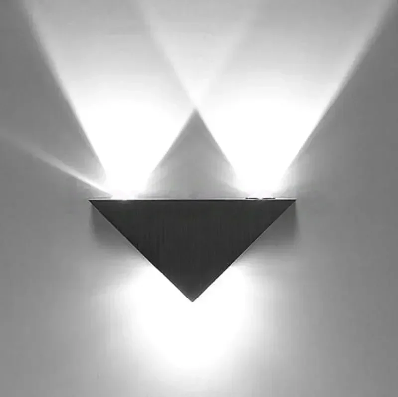AC85-265V Wall Mounted Aluminum Modern Wall Sconce Triangle Designed 3w Cool White LED Wall Light Decoration Home Lighting Wx156