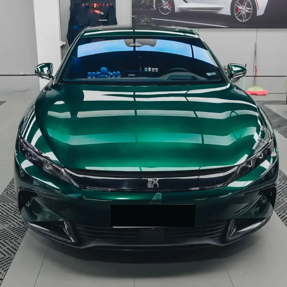 

Koofilm Wrap Car PET/PVC Material Liquid Agate Green Gloss Wrapping Car Vinyl Wrap 1.52*18m/Roll