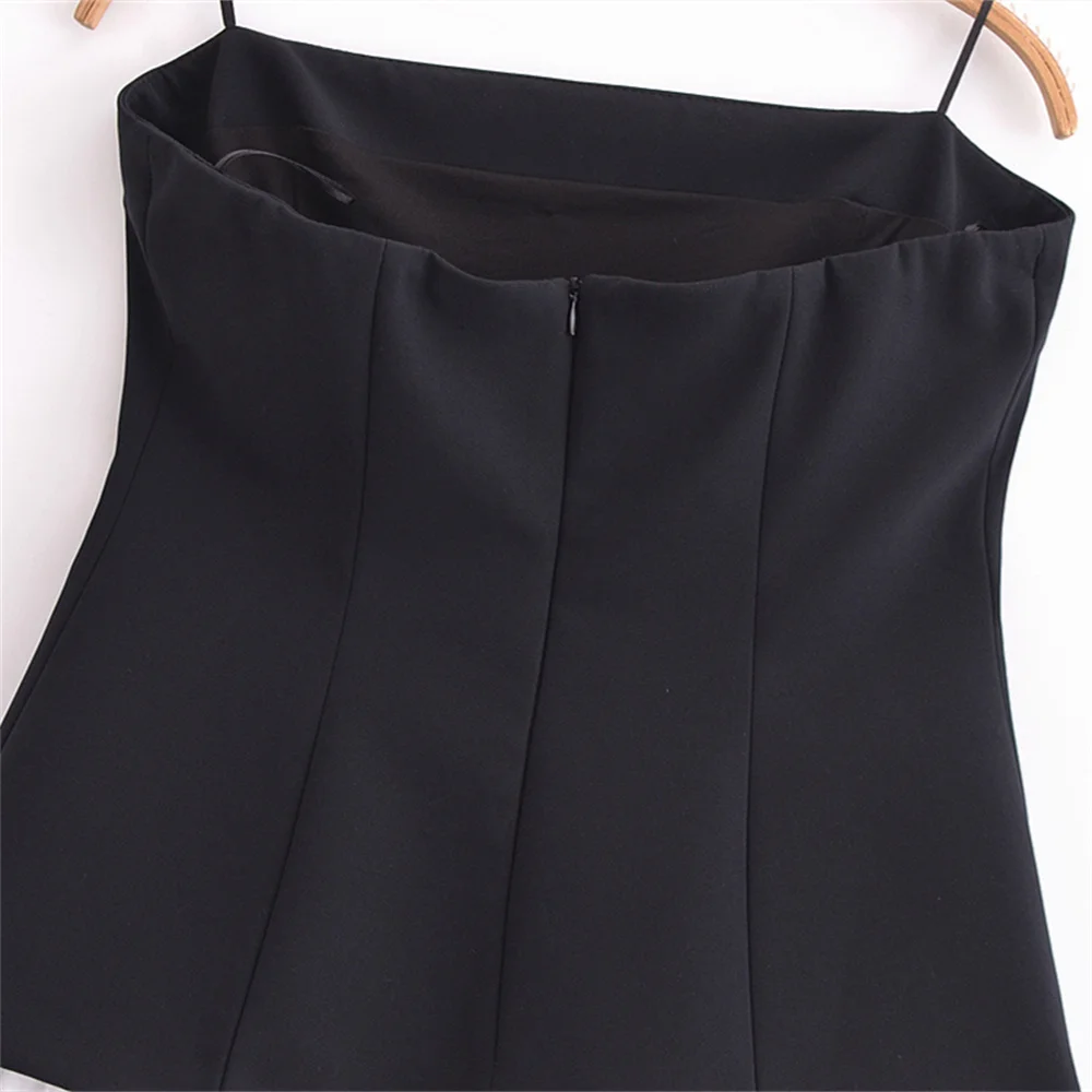 Trägerloses, schulterfreies Patchwork-Kleid für Damen mit plissierten Verzierungen für das neue Damenkleid im Frühling und Sommer