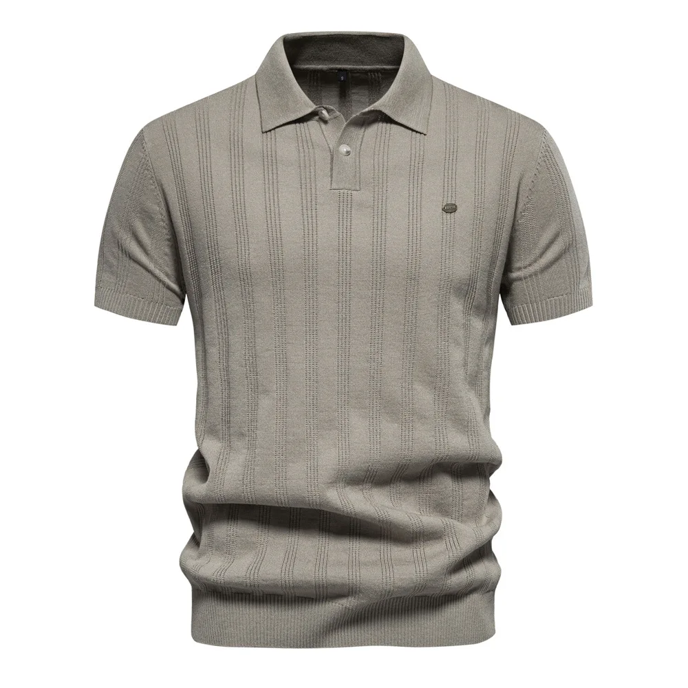 

Men's Knitted Polo Shirt 2025 Summer Breathable Cool Casual Commuting Fashion Men's Shirt with Simple and High Quality Fabric