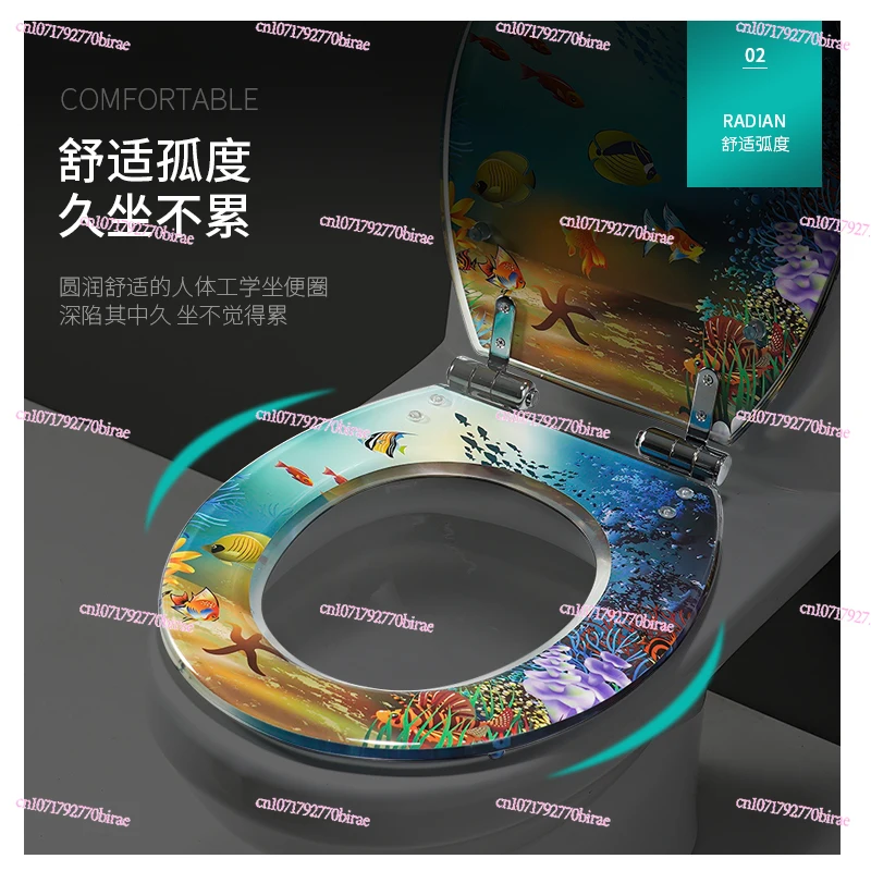 toilet-lid-household-general-purpose-thickened-vintage-rim-resin-cushion-quick-release-silent-seat