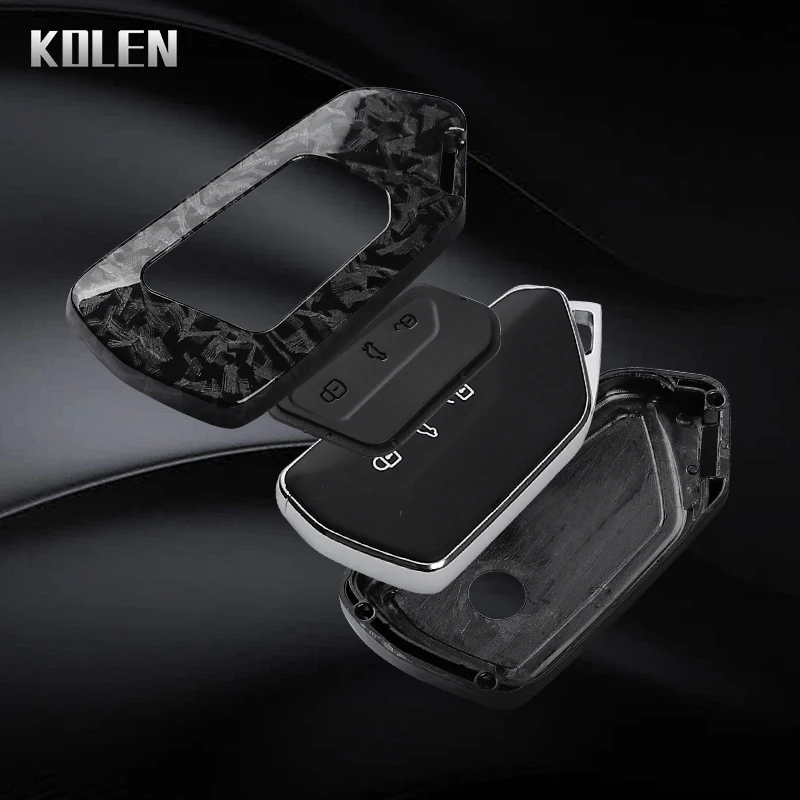 ABS Carbon Fiber Style Car Key Case Cover For VW Volkswagen Golf 8 MK8 GTI GTD R ID3 ID4 Cupra Skoda Octavia A8 Seat Leon MK4 view 5