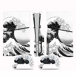 Great Wave PS5 Slim Disc Skin Sticker Decal Cover for Console and 2 Controllers New PS5 Slim Disc Skin Sticker Vinyl