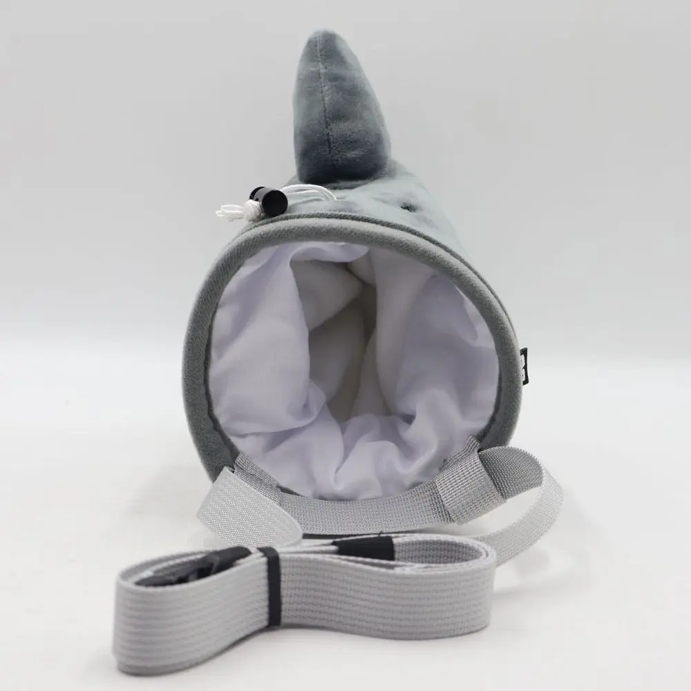 Flannel Shark Chalk Bag Stuffed Animal Adjustable Rock Climbing Bag Bouldering Rock Climbers Magnesium Powder Bag Adults