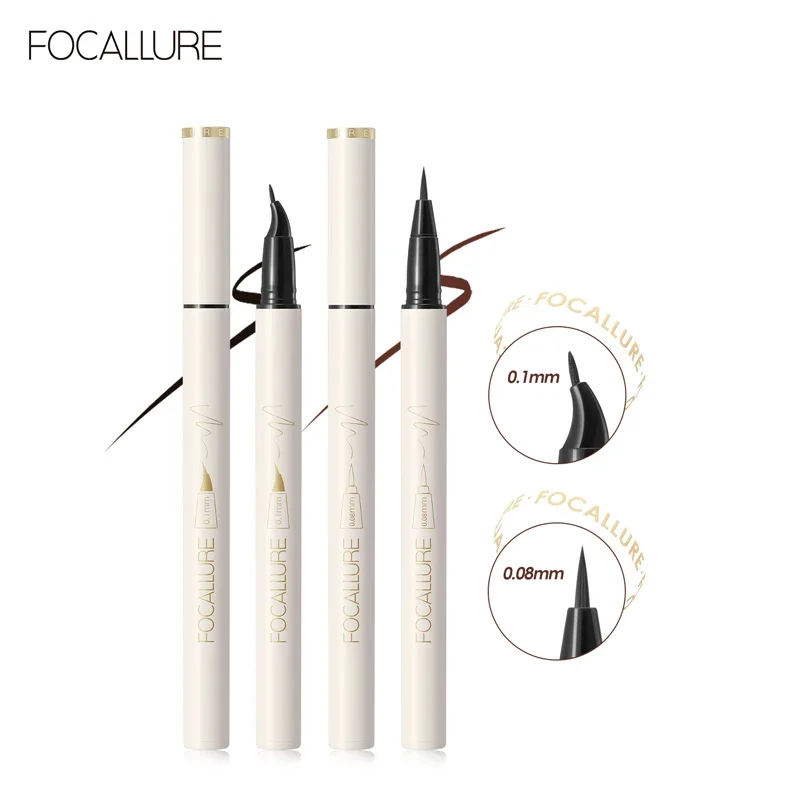 FOCALLURE Großhandel Schwarz Braun Eyeliner Superfeinen Stift Schnell trocknend Wasserdicht Dauerhafte Eye Liner Flüssigkeit Auge Bleistift Make-Up-Tool