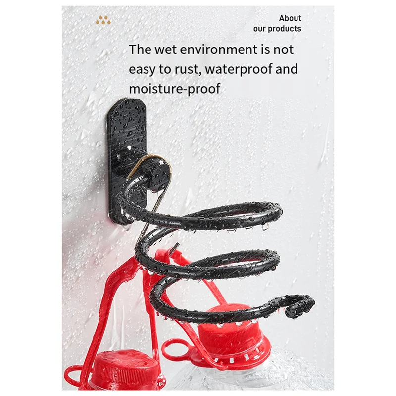 

A26F-Wall Mounted Hair Dryer Holder Spiral Hair Care Tools Hanging Rack Organizer For Blow Dryer Storage Organizer
