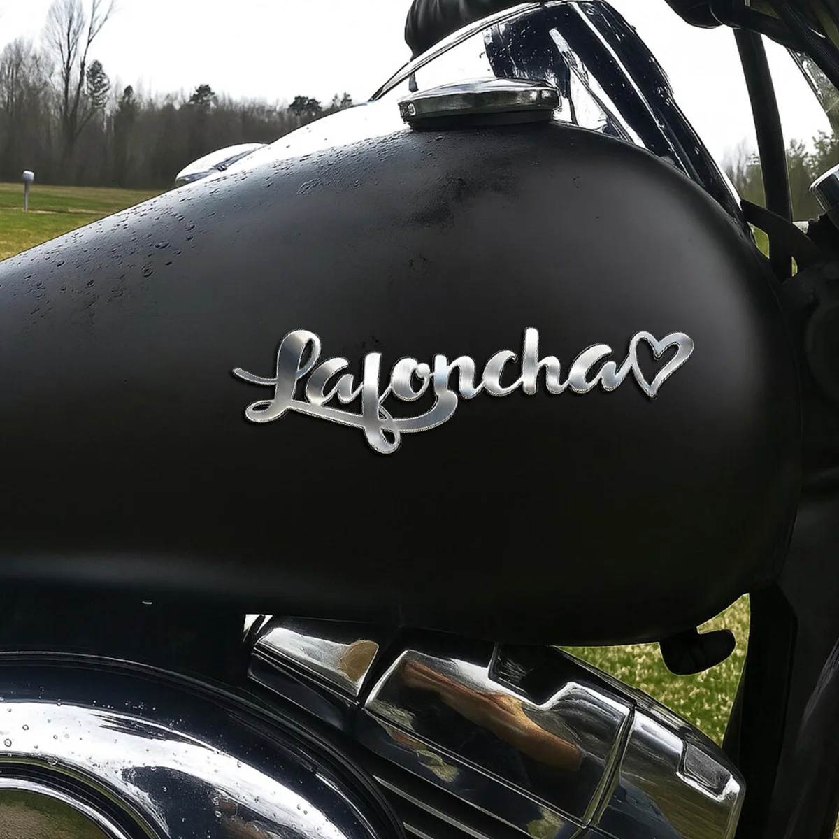 Dolce cuore metallo acciaio inossidabile logo personalizzato 3D colore argento adesivo per auto parafango bagagliaio distintivo decalcomania accessori decorativi per auto