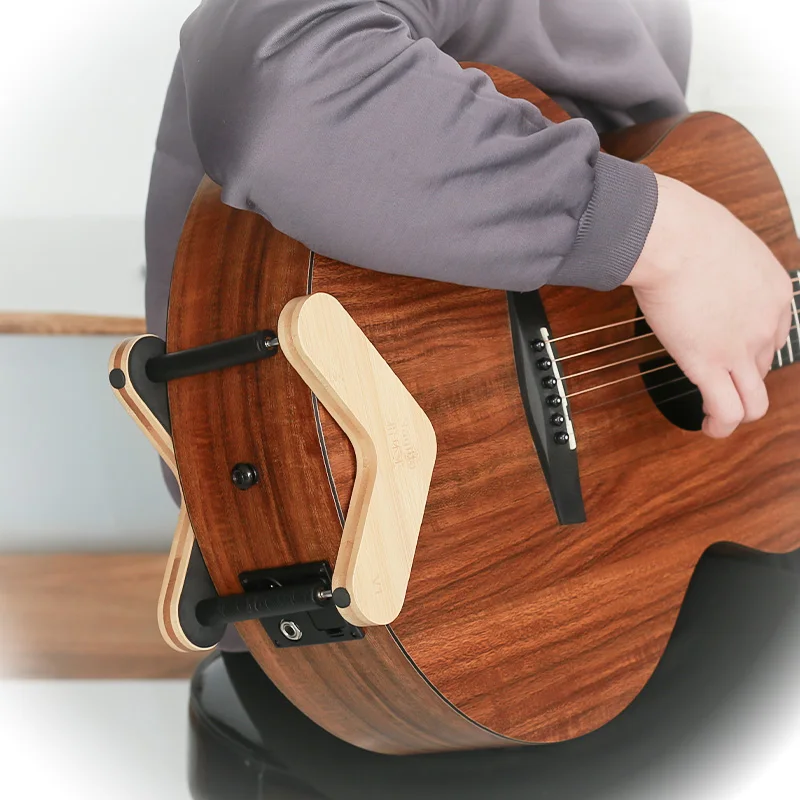 Carry-on Guitar Stand Portable Wooden Guitar Holder Suitable for Ukulele, Acoustic Guitar, Guitar Accessories