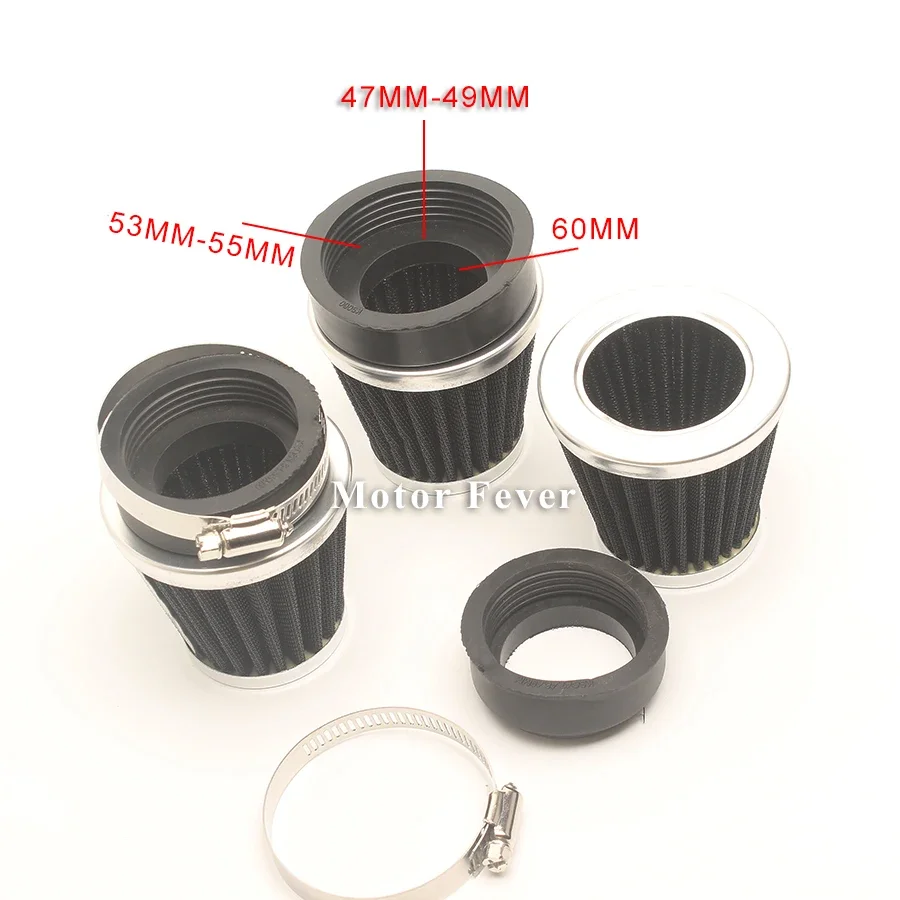 1pc Universal Motorcycle Air Filter Filtration 35/37/38/39/47/48MM/49MM/53MM 54MM 55MM 60MM Filter Air Cleaner System