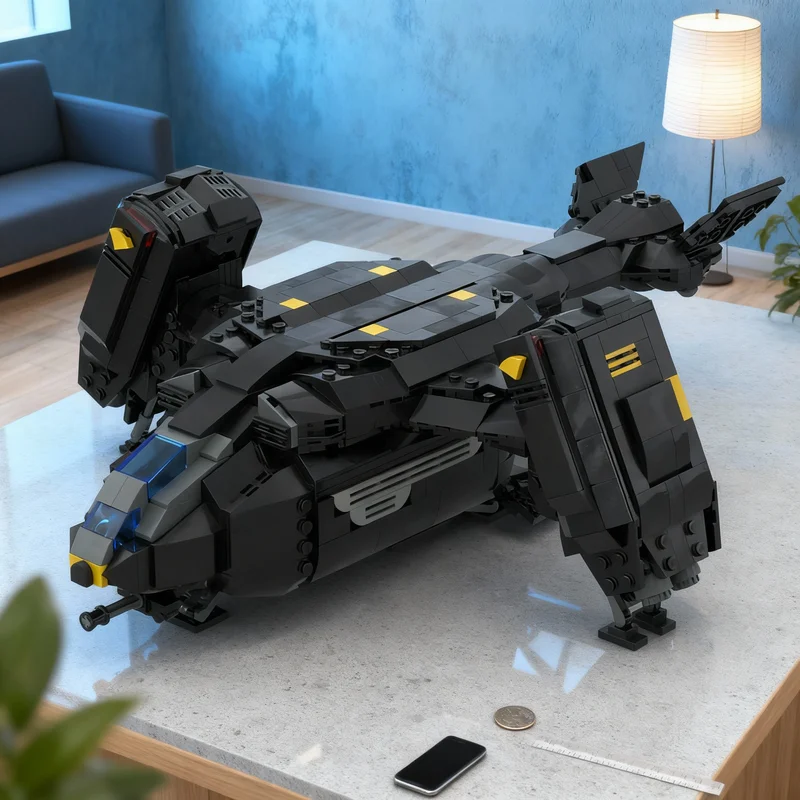 920pcs MOC Pelican 1 Extraction Shuttle Helldivers Icons Model Building Blocks Shelf Decor, Home Decor Birthday Gift For Adults