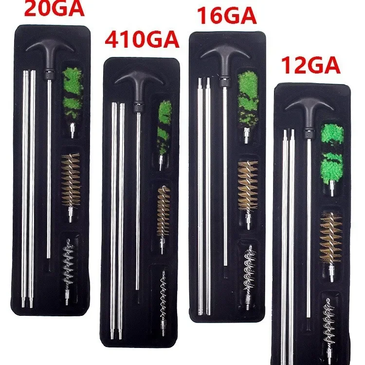 6Pcs/Set 12 GA 16 GA 20 GA 410 GA Gauge Gun Cleaning Kit Rod Brush Rifle Pistol Tube Barrel Cleaning Tool Hunting Accessories