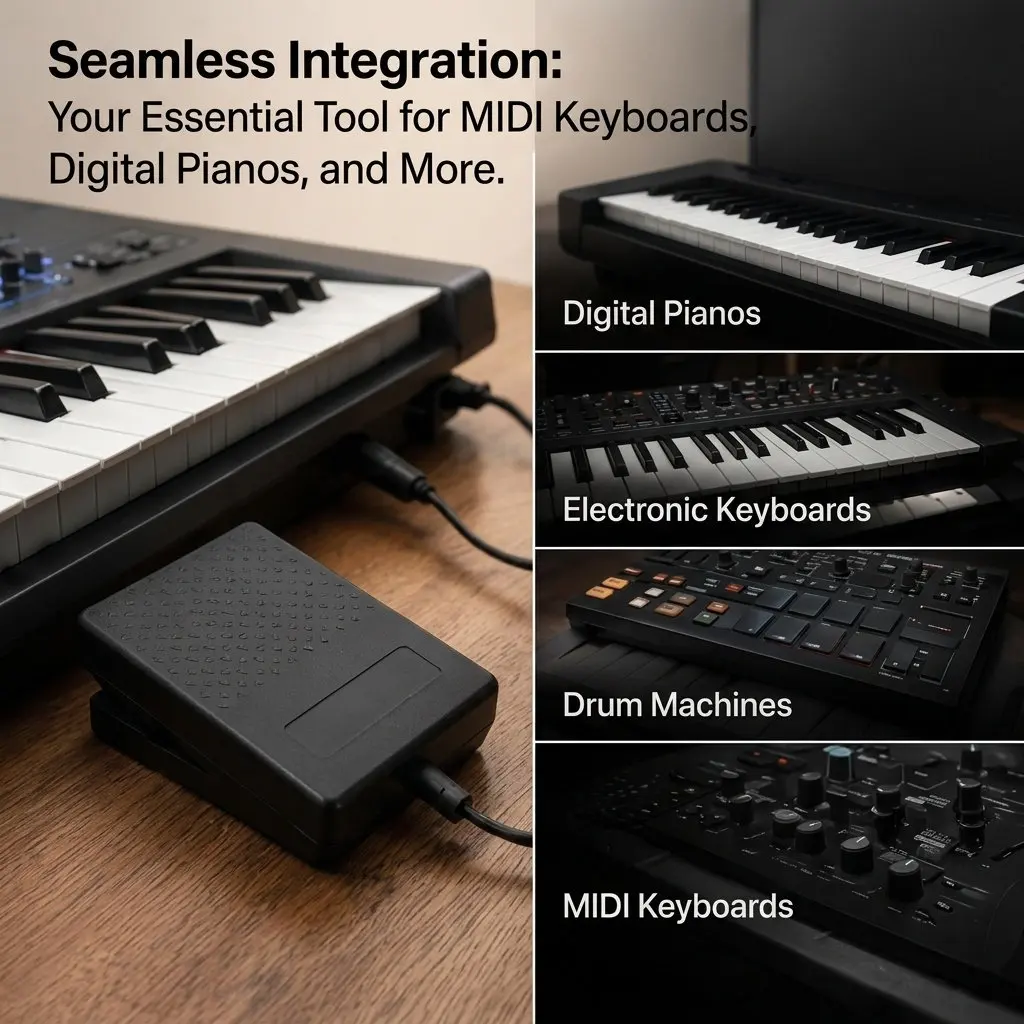 Universal Sustain Pedal Electronic Keyboard Digital Piano Polarity Switch Midi Cable Musical Instrument Accessory Equipment