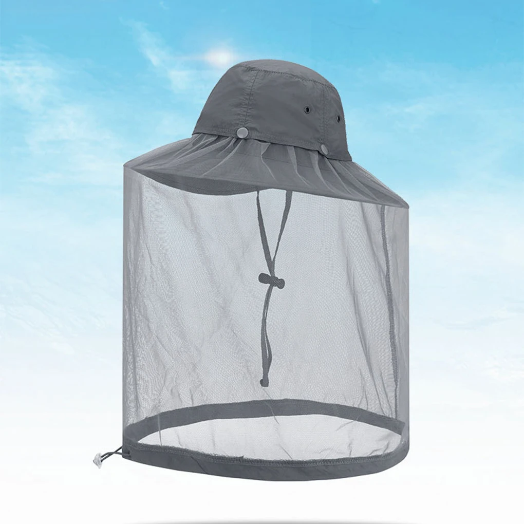 Nylon Mosquito Repellent Fishing Hat Bucket Hat For Sun Protection Breathable Adjustable Stay Comfortable Outdoors Neck Protect