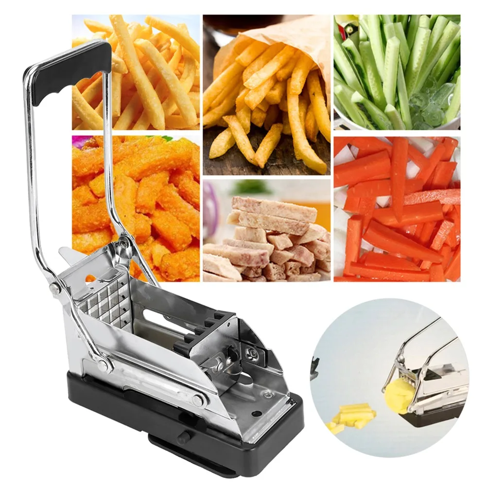 Stainless Steel Potato Cutter MultiFunction Manual Press Vegetable Shredder Heavy Duty Time Saving French Fries Cutter