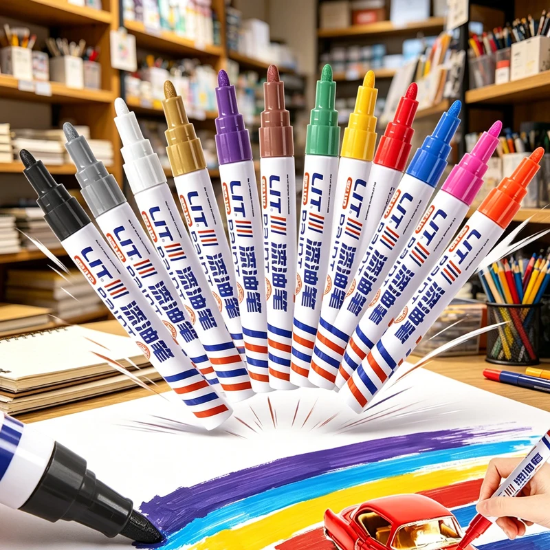

1/8/12Pcs Colored Permanent Paint Pen Colorful Tire White Markers Rubber Car Tyre Tread Markers Pens Waterproof for Metal Rocks