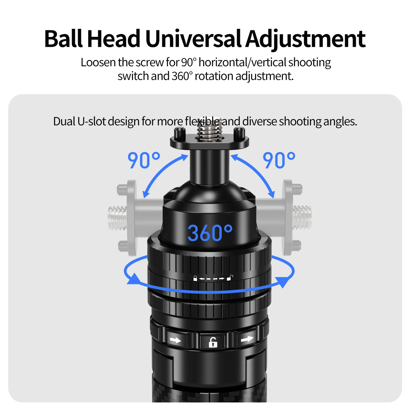 Ein-Klick-Öffnung Mini-Stativ 22mm Kugelkopf ARRI Positionierungsadapter 1/4 Schraube für GoPro Insta360 DJI Action Desktop Vlog Halterung – Detail 5