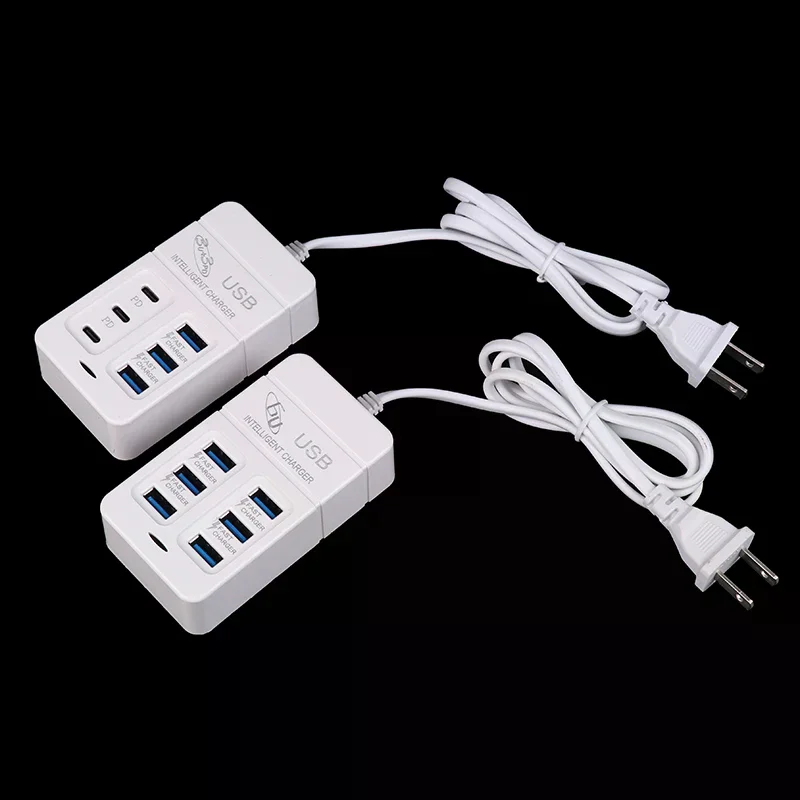 1 قطعة الولايات المتحدة التوصيل 6 منافذ شاحن USB متعدد المنافذ 35 واط PD نوع-C الهاتف المحمول شحن سريع شواحن الحائط TypeC USB مهايئ توزيع #5